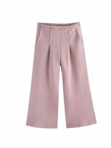Pantaloni felpa bambina Newness – Pantaloni wide leg bambina in cotone invernale stretch – 3/9 anni