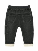 Pantaloni felpa neonato Losan – Pantaloni Felpa Imbottiti Neonato Effetto Denim – 6/36 mesi