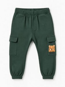 Pantaloni felpa neonato Losan – Pantaloni cargo in felpa neonato cotone invernale stretch 6/36 mesi