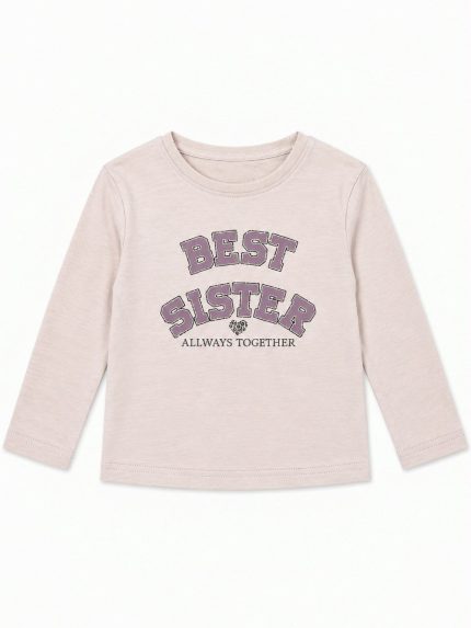T-shirt manica lunga bambina T-shirt Losan Best Sister Manica Lunga Bambina 3-12 Anni 100% Cotone