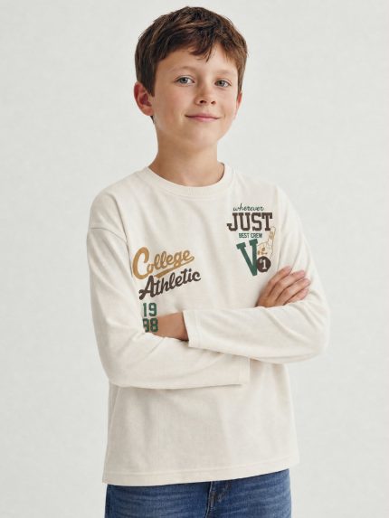 T-shirt manica lunga bambino Losan – T-Shirt manica lunga College Athletic – 100% cotone – 3/12 anni